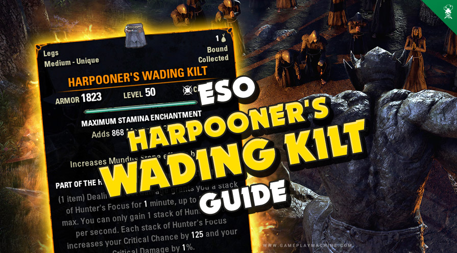 How to get Harpooner's Wading Kilt ESO Blackwood, best way to get, how long, WATERPLANTS (NIRNROOT, WATER HYACINTH, PURE WATER NODE, WATER SKIN / Kothringi-Cut Leather, Bog-Blue Jasper Fetish; Silverweave Cord; Wolf-Tail Sash; how to get Tide-Glass Beads